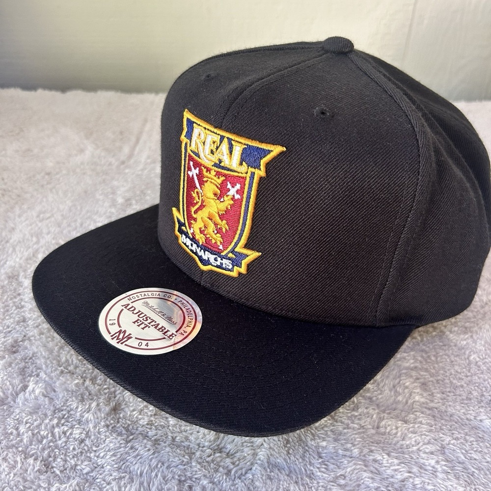 Real Salt Lake Mitchell & Ness MLS Soccer Snapback Label Logos Black NWT